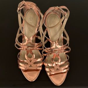 Beautiful rose gold strappy heels!